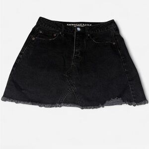 American Eagle Outfitters Distressed Black Mini Skirt
